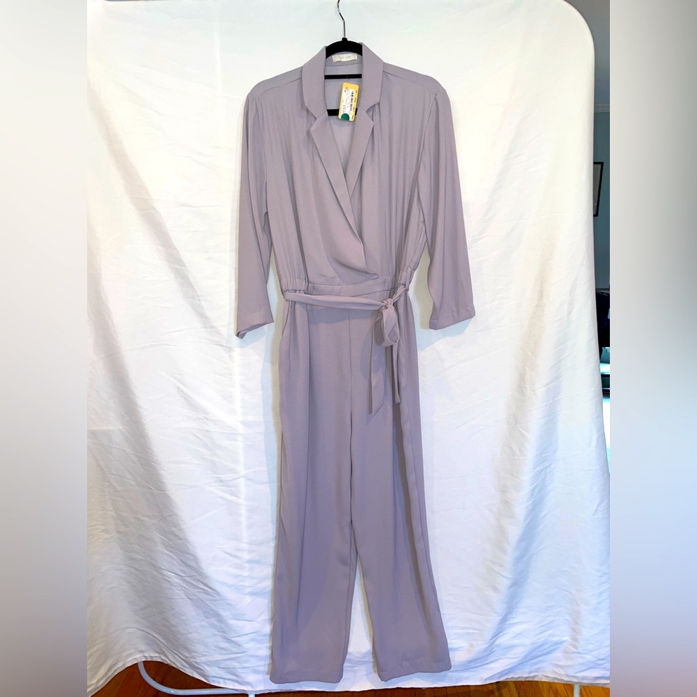 Lavender silver purple jumpsuit with pockets!